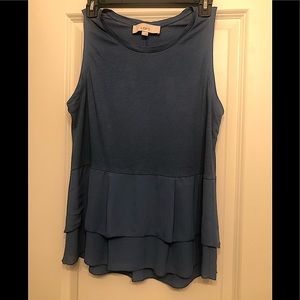 (3 for $30!) LOFT small, blue tank top with layered bottom